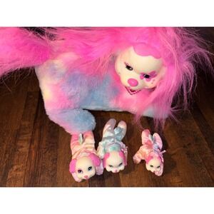 Puppy Surprise Just Play Pink Blue Tie Dye Plush Mother with 3 Puppies Set 2021
